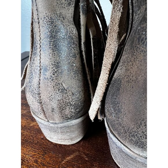 Circle G by Corral Fringe Boots Western Womens Sz 10 Brown Leather Distressed St - Picture 6 of 13